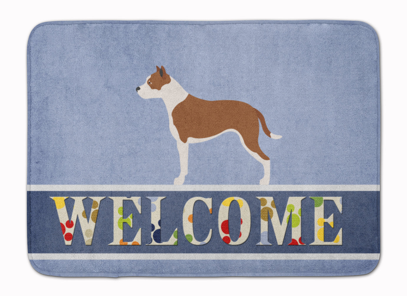 Pit Bull Terrier Welcome Memory Foam Kitchen Mat Machine Washable Anti-Fatigue Cushion Comfort Bath or Kitchen Rug