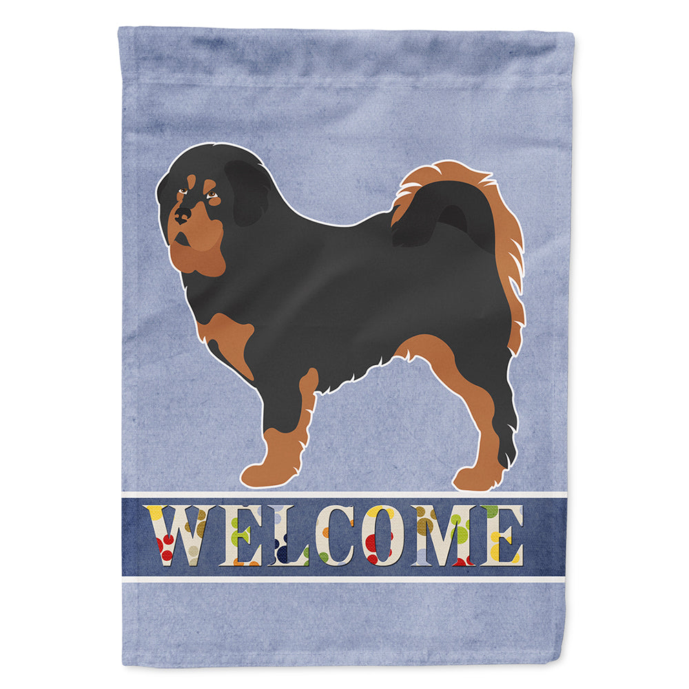 Tibetan Mastiff Welcome House Flag 28x40 Porch Sleeve Pole Decorative Outside Yard Banner Artwork Wall Hanging, Polyester