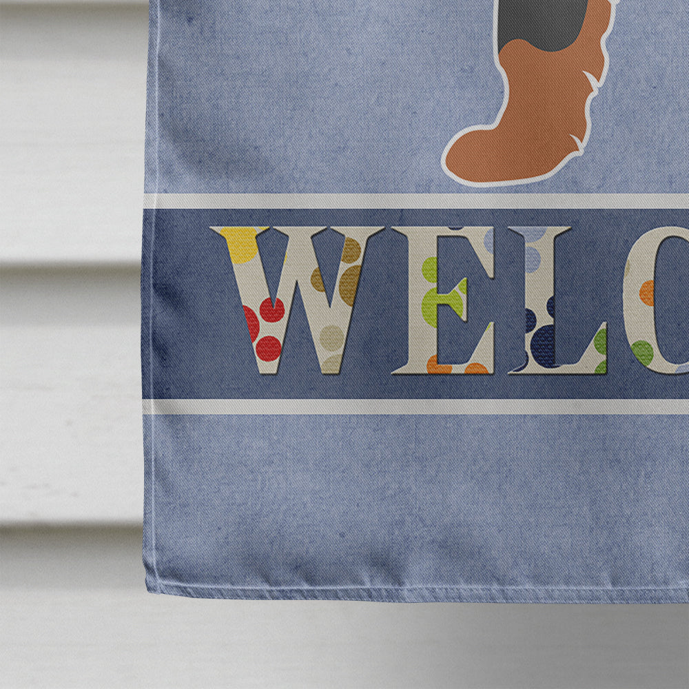 Tibetan Mastiff Welcome House Flag 28x40 Porch Sleeve Pole Decorative Outside Yard Banner Artwork Wall Hanging, Polyester