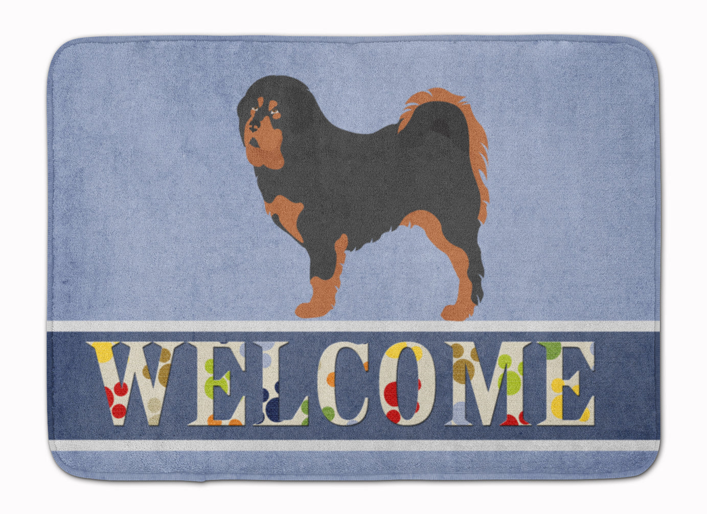 Tibetan Mastiff Welcome Memory Foam Kitchen Mat Machine Washable Anti-Fatigue Cushion Comfort Bath or Kitchen Rug