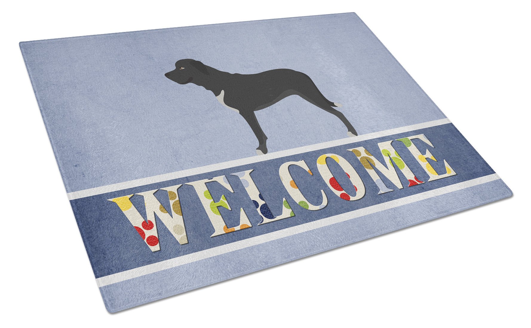 Broholmer Danish Mastiff Cutting Board Tempered Glass Kitchen Cutting Surface, Heat Resistant Chopping, Non-Slip Feet, Food Prep & Serving