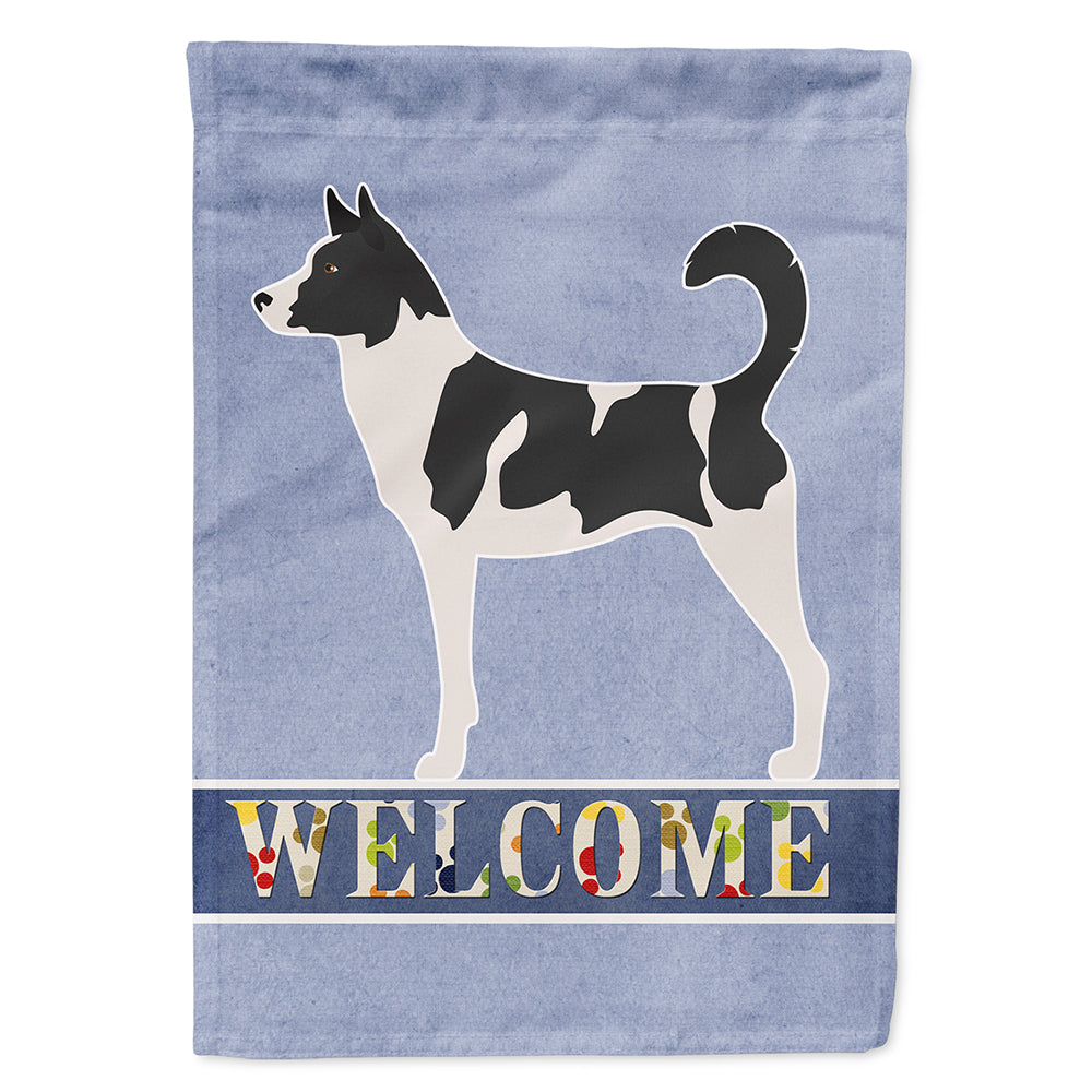 Canaan Dog Welcome House Flag 28x40 Porch Sleeve Pole Decorative Outside Yard Banner Artwork Wall Hanging, Polyester