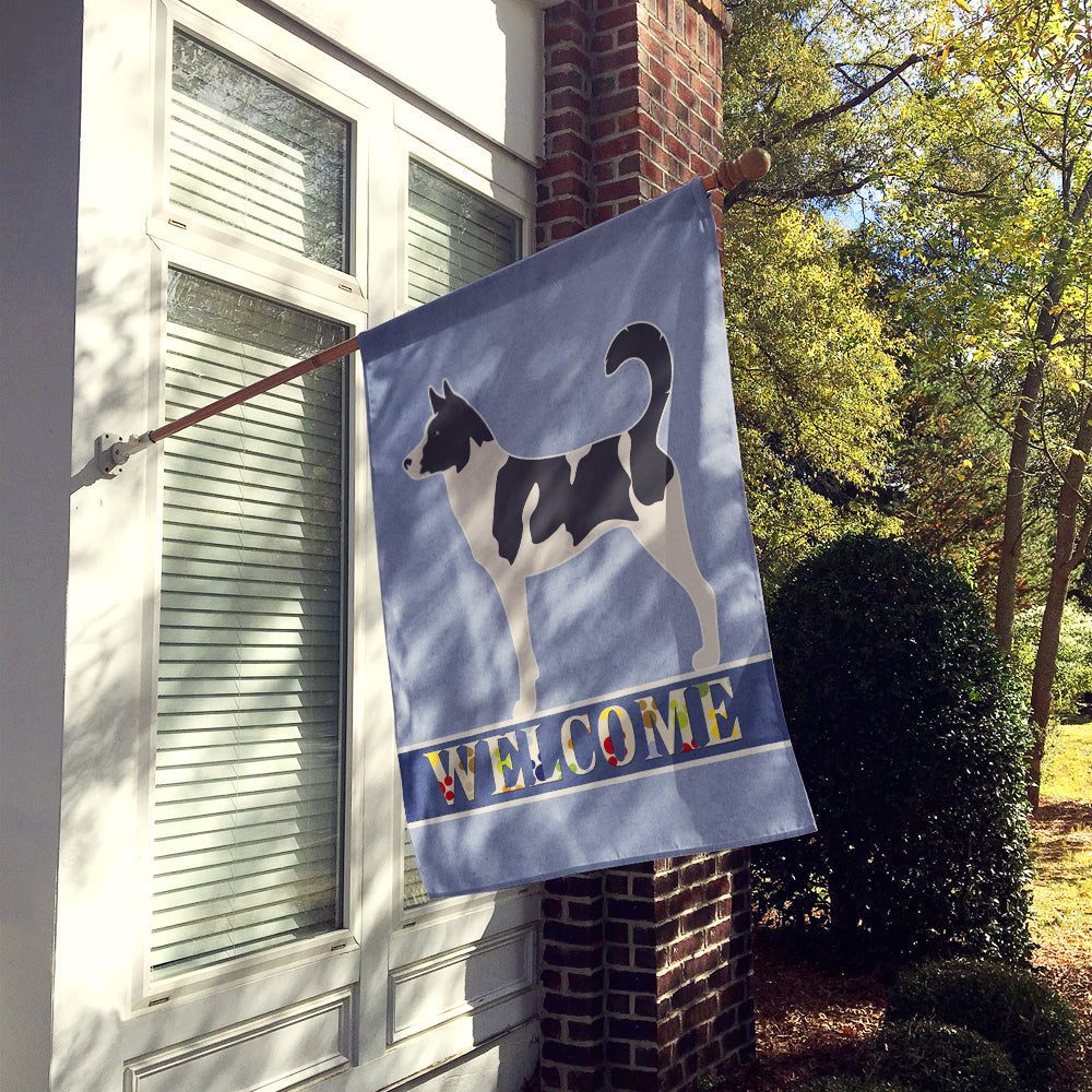Canaan Dog Welcome House Flag 28x40 Porch Sleeve Pole Decorative Outside Yard Banner Artwork Wall Hanging, Polyester