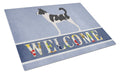 Canaan Dog Welcome Cutting Board Tempered Glass Kitchen Cutting Surface, Heat Resistant Chopping, Non-Slip Feet, Food Prep & Serving