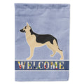 German Shepherd Welcome House Flag 28x40 Porch Sleeve Pole Decorative Outside Yard Banner Artwork Wall Hanging, Polyester