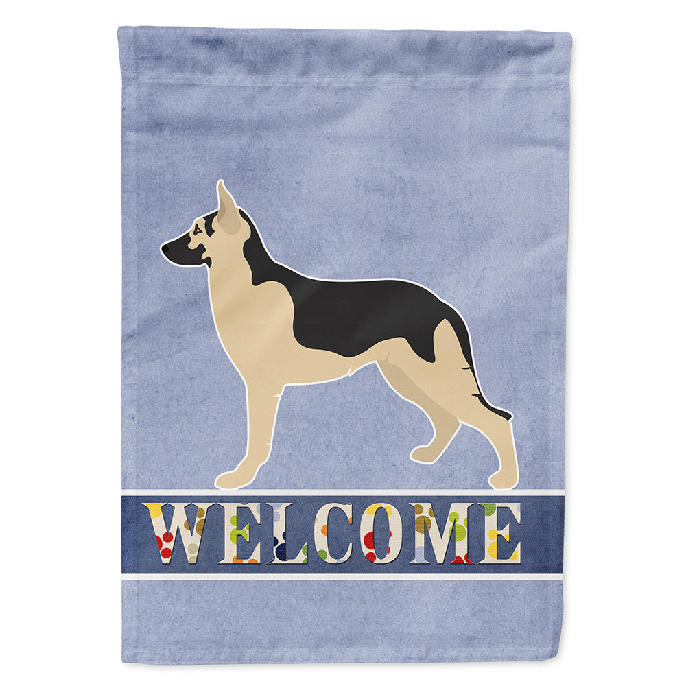 German Shepherd Welcome House Flag 28x40 Porch Sleeve Pole Decorative Outside Yard Banner Artwork Wall Hanging, Polyester