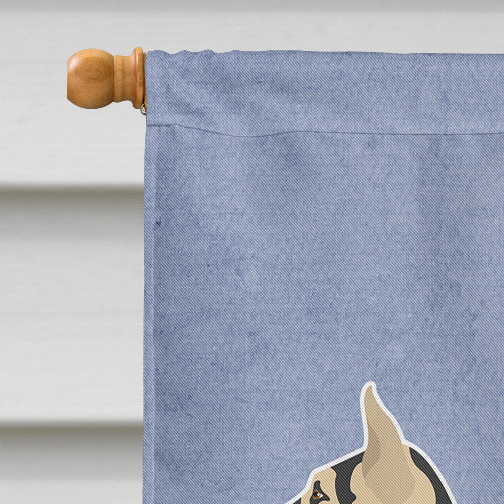 German Shepherd Welcome House Flag 28x40 Porch Sleeve Pole Decorative Outside Yard Banner Artwork Wall Hanging, Polyester