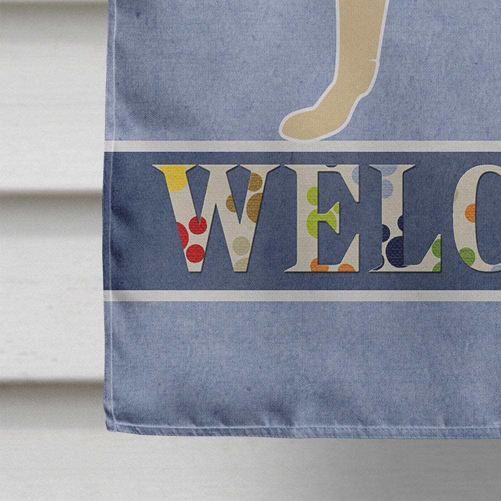 German Shepherd Welcome House Flag 28x40 Porch Sleeve Pole Decorative Outside Yard Banner Artwork Wall Hanging, Polyester