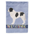 Landseer Welcome House Flag 28x40 Porch Sleeve Pole Decorative Outside Yard Banner Artwork Wall Hanging, Polyester