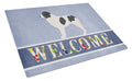 Landseer Welcome Cutting Board Tempered Glass Kitchen Cutting Surface, Heat Resistant Chopping, Non-Slip Feet, Food Prep & Serving