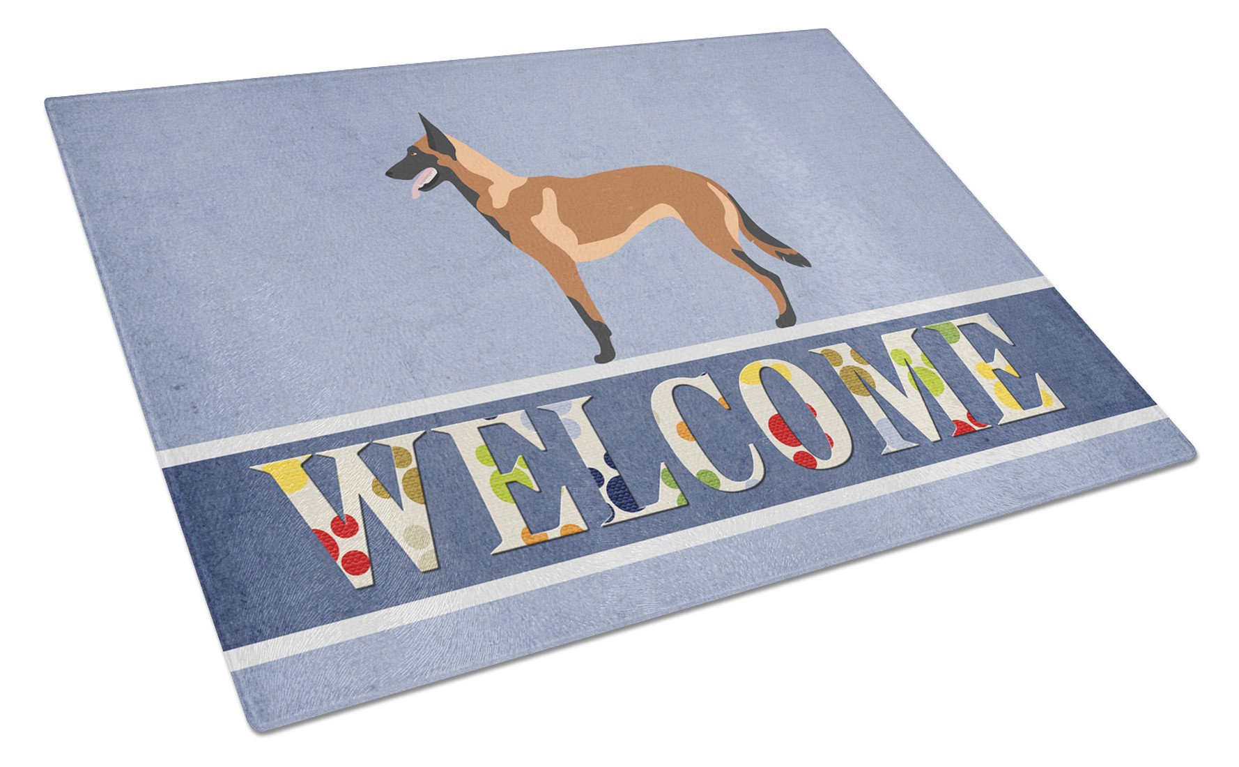 Malinois Belgian Shepherd  Cutting Board Tempered Glass Kitchen Cutting Surface, Heat Resistant Chopping, Non-Slip Feet, Food Prep & Serving