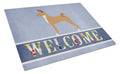 Telomian Welcome Cutting Board Tempered Glass Kitchen Cutting Surface, Heat Resistant Chopping, Non-Slip Feet, Food Prep & Serving