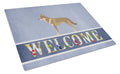 Czechoslovakian Wolfdog Cutting Board Tempered Glass Kitchen Cutting Surface, Heat Resistant Chopping, Non-Slip Feet, Food Prep & Serving