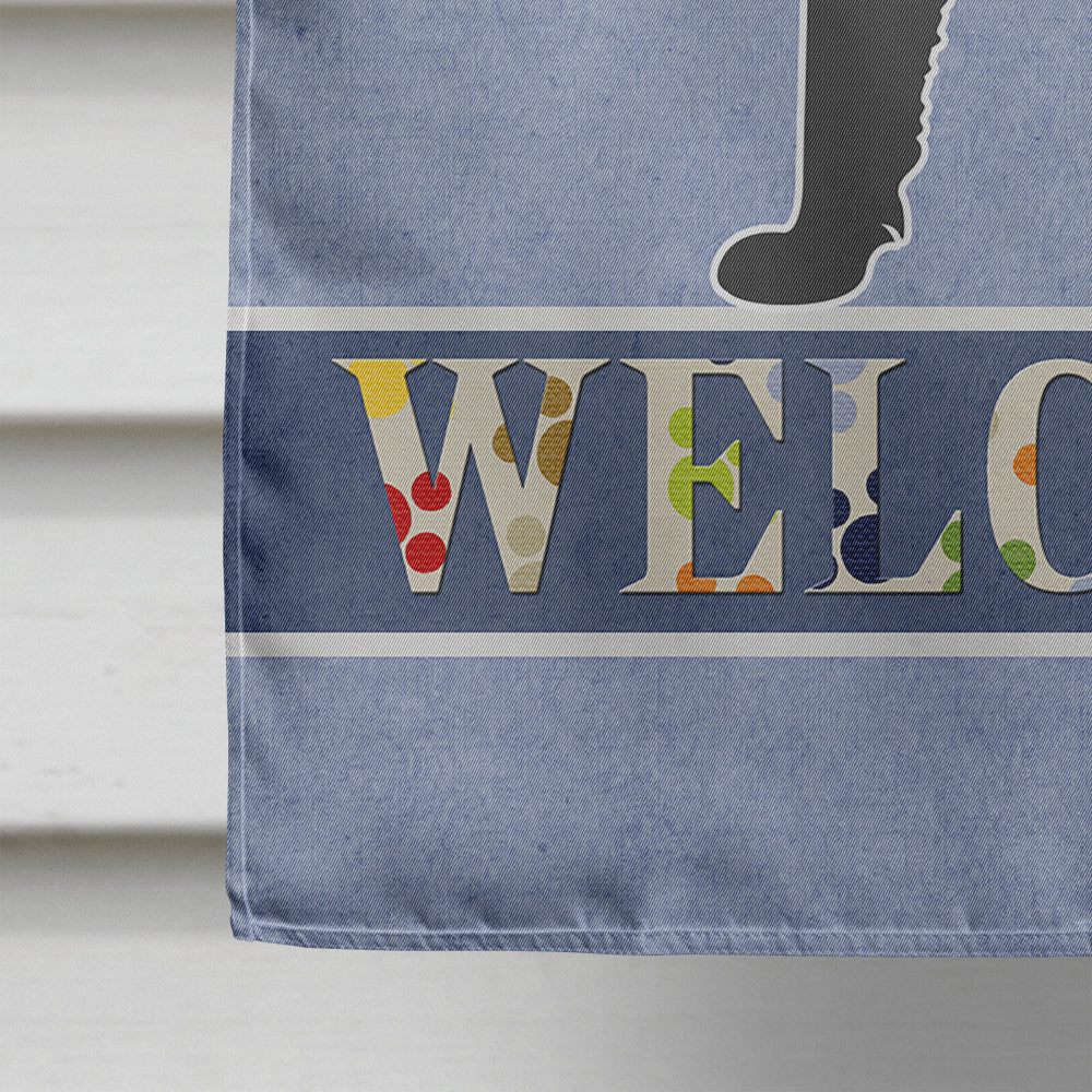 Mudi Welcome House Flag 28x40 Porch Sleeve Pole Decorative Outside Yard Banner Artwork Wall Hanging, Polyester
