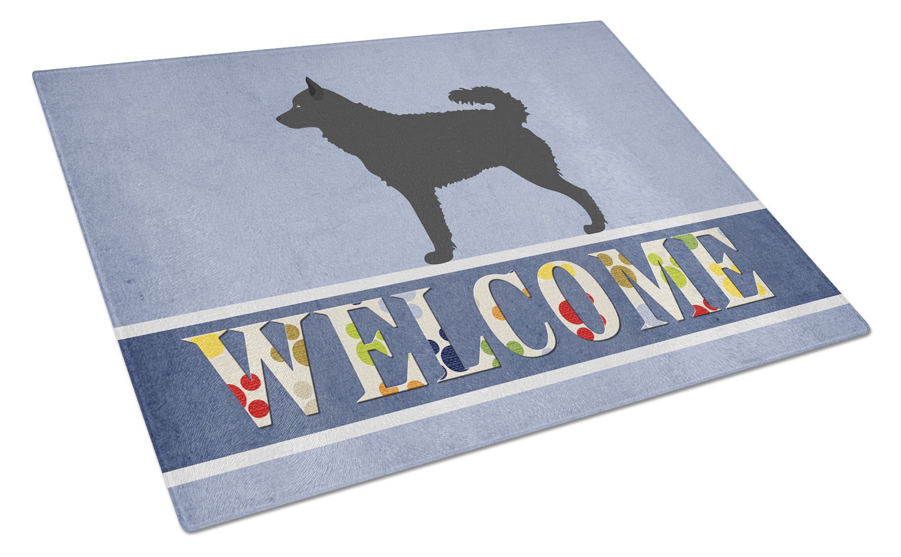 Mudi Welcome Cutting Board Tempered Glass Kitchen Cutting Surface, Heat Resistant Chopping, Non-Slip Feet, Food Prep & Serving