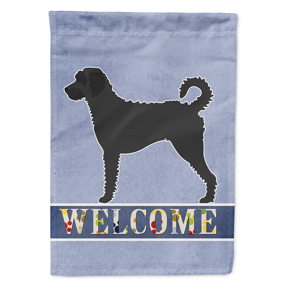 Labradoodle Welcome House Flag 28x40 Porch Sleeve Pole Decorative Outside Yard Banner Artwork Wall Hanging, Polyester
