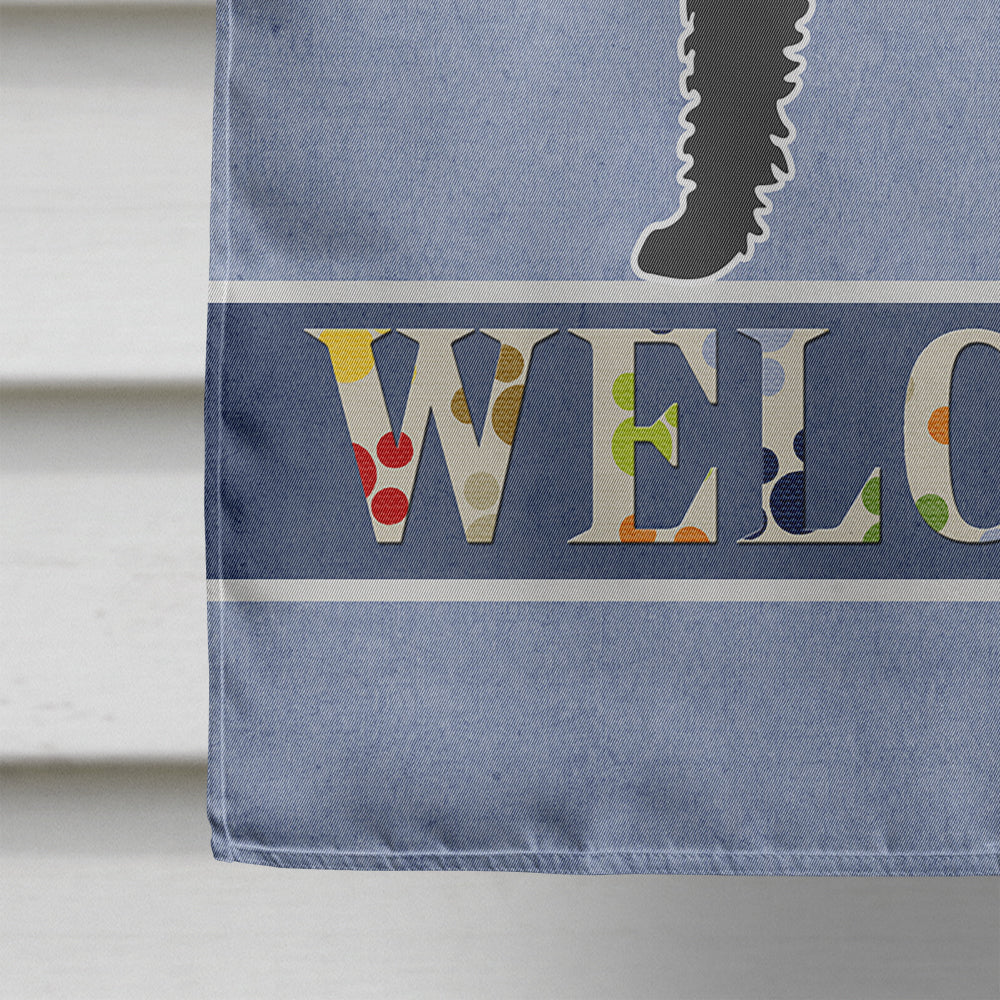 Labradoodle Welcome House Flag 28x40 Porch Sleeve Pole Decorative Outside Yard Banner Artwork Wall Hanging, Polyester