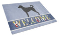 Labradoodle Welcome Cutting Board Tempered Glass Kitchen Cutting Surface, Heat Resistant Chopping, Non-Slip Feet, Food Prep & Serving