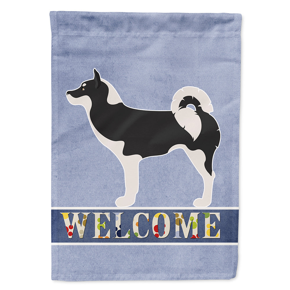 Greenland Dog Welcome House Flag 28x40 Porch Sleeve Pole Decorative Outside Yard Banner Artwork Wall Hanging, Polyester