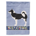 Greenland Dog Welcome House Flag 28x40 Porch Sleeve Pole Decorative Outside Yard Banner Artwork Wall Hanging, Polyester