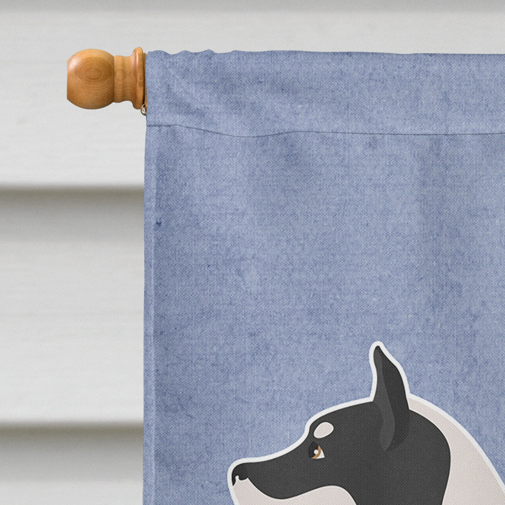Greenland Dog Welcome House Flag 28x40 Porch Sleeve Pole Decorative Outside Yard Banner Artwork Wall Hanging, Polyester