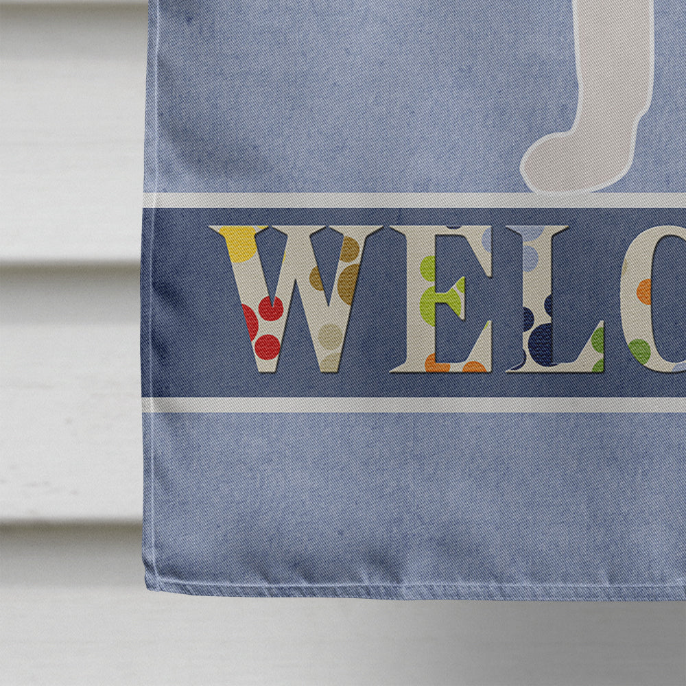 Greenland Dog Welcome House Flag 28x40 Porch Sleeve Pole Decorative Outside Yard Banner Artwork Wall Hanging, Polyester