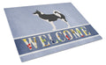 Greenland Dog Welcome Cutting Board Tempered Glass Kitchen Cutting Surface, Heat Resistant Chopping, Non-Slip Feet, Food Prep & Serving