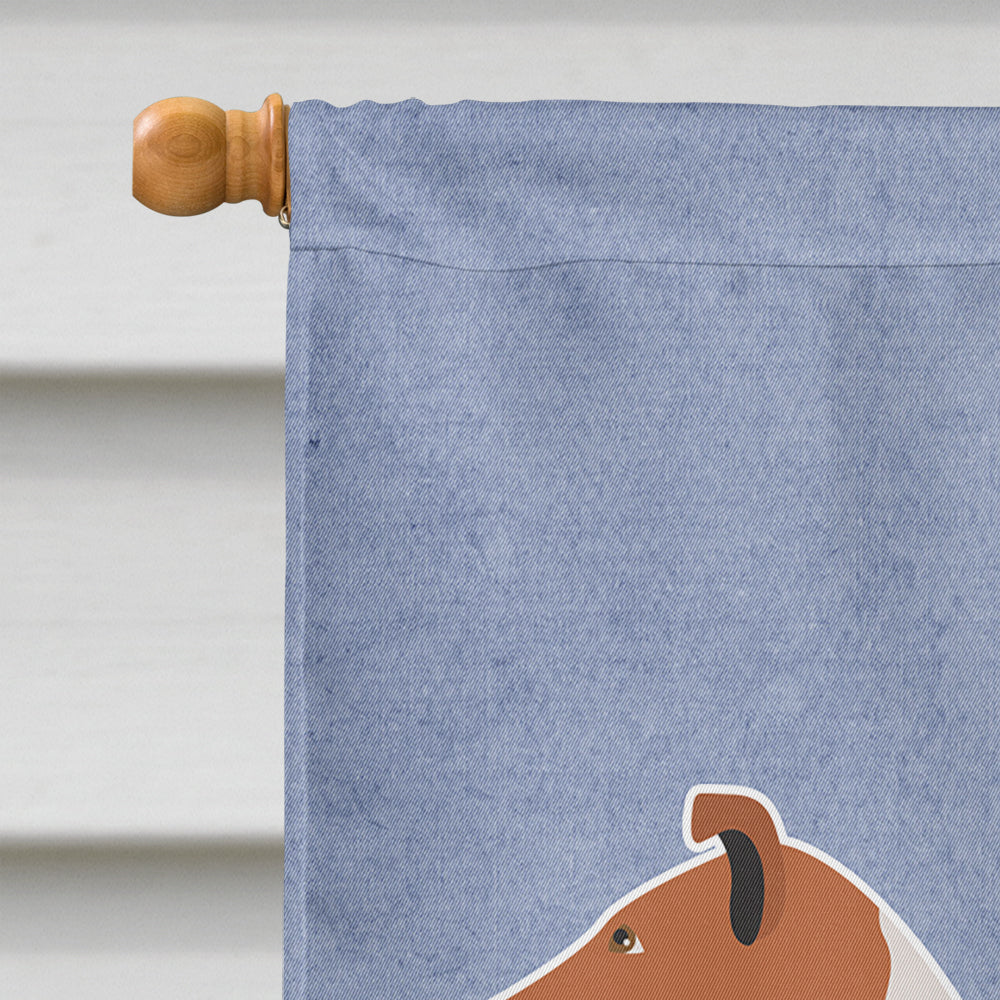 Smooth Collie Welcome House Flag 28x40 Porch Sleeve Pole Decorative Outside Yard Banner Artwork Wall Hanging, Polyester