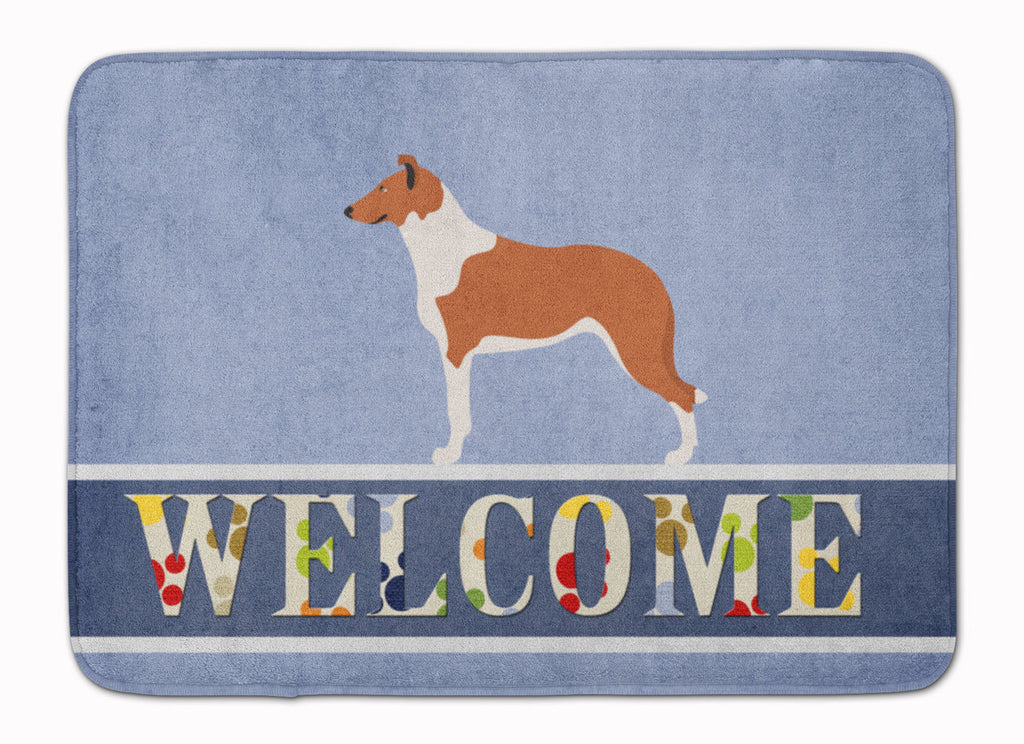 Smooth Collie Welcome Memory Foam Kitchen Mat Machine Washable Anti-Fatigue Cushion Comfort Bath or Kitchen Rug