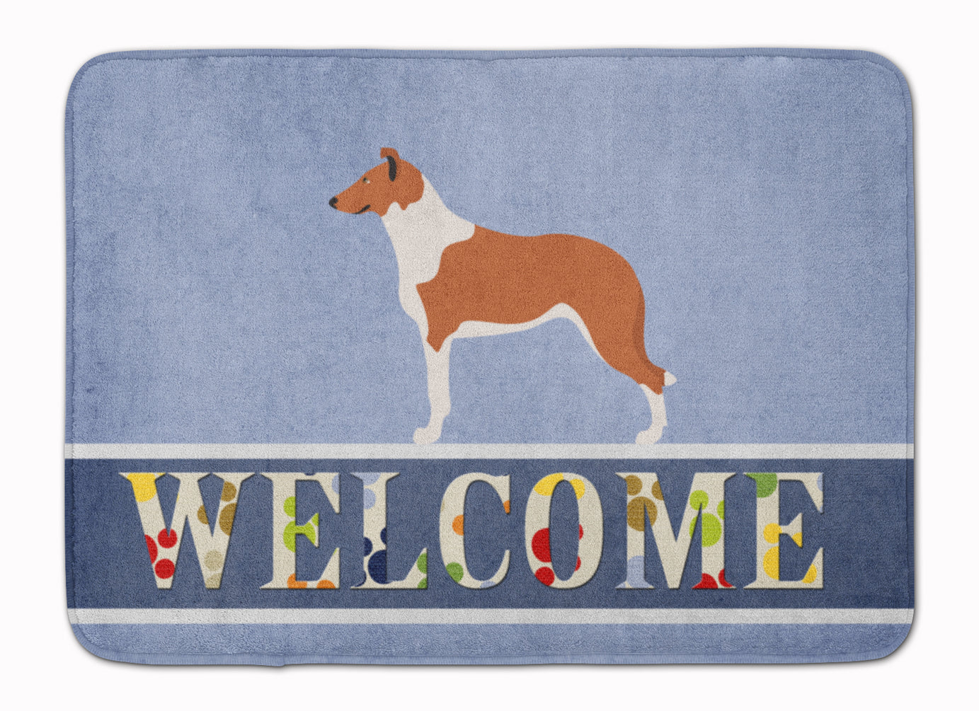 Smooth Collie Welcome Memory Foam Kitchen Mat Machine Washable Anti-Fatigue Cushion Comfort Bath or Kitchen Rug
