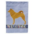 Finnish Spitz Welcome House Flag 28x40 Porch Sleeve Pole Decorative Outside Yard Banner Artwork Wall Hanging, Polyester