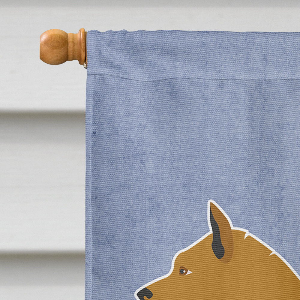 Finnish Spitz Welcome House Flag 28x40 Porch Sleeve Pole Decorative Outside Yard Banner Artwork Wall Hanging, Polyester