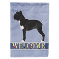 Cane Corso Welcome House Flag 28x40 Porch Sleeve Pole Decorative Outside Yard Banner Artwork Wall Hanging, Polyester