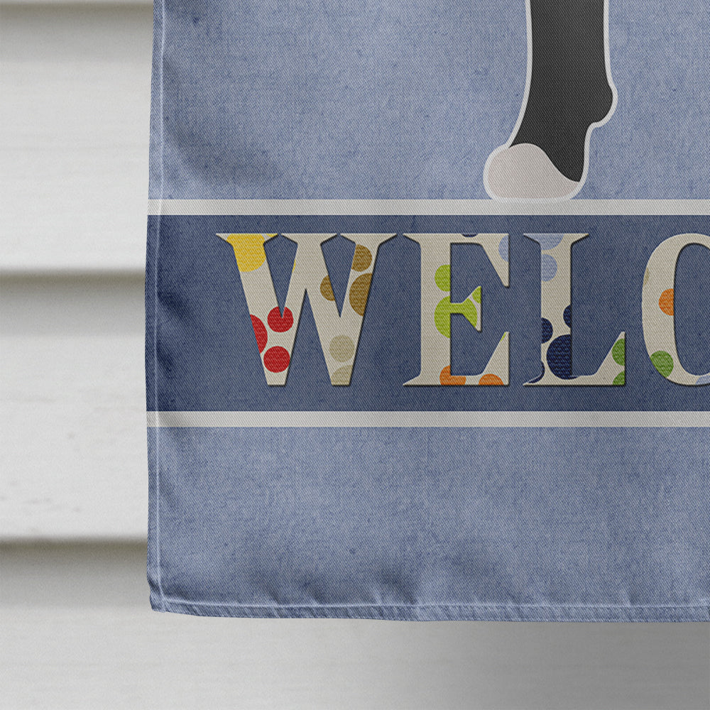 Cane Corso Welcome House Flag 28x40 Porch Sleeve Pole Decorative Outside Yard Banner Artwork Wall Hanging, Polyester