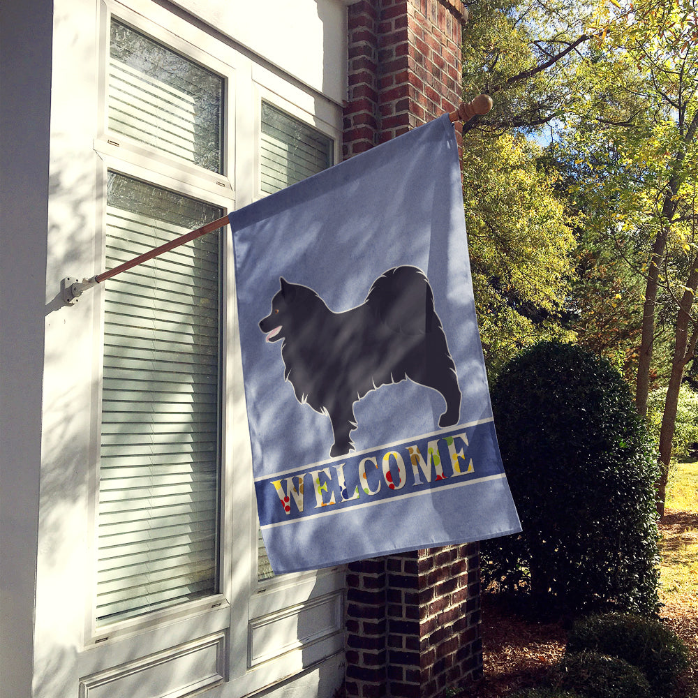 Swedish Lapphund Welcome House Flag 28x40 Porch Sleeve Pole Decorative Outside Yard Banner Artwork Wall Hanging, Polyester