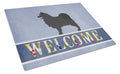 Swedish Lapphund Welcome Cutting Board Tempered Glass Kitchen Cutting Surface, Heat Resistant Chopping, Non-Slip Feet, Food Prep & Serving