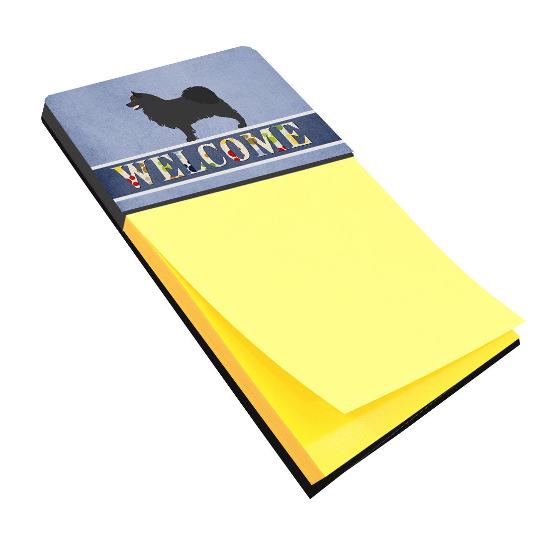 Swedish Lapphund Welcome Watercolor Sticky Note Holder Refillable Dispenser Desk Accessory 3x3 Pad Gift