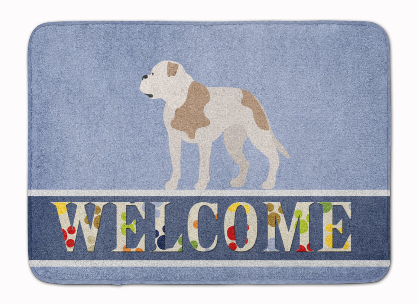 American Bulldog Welcome Memory Foam Kitchen Mat Machine Washable Anti-Fatigue Cushion Comfort Bath or Kitchen Rug