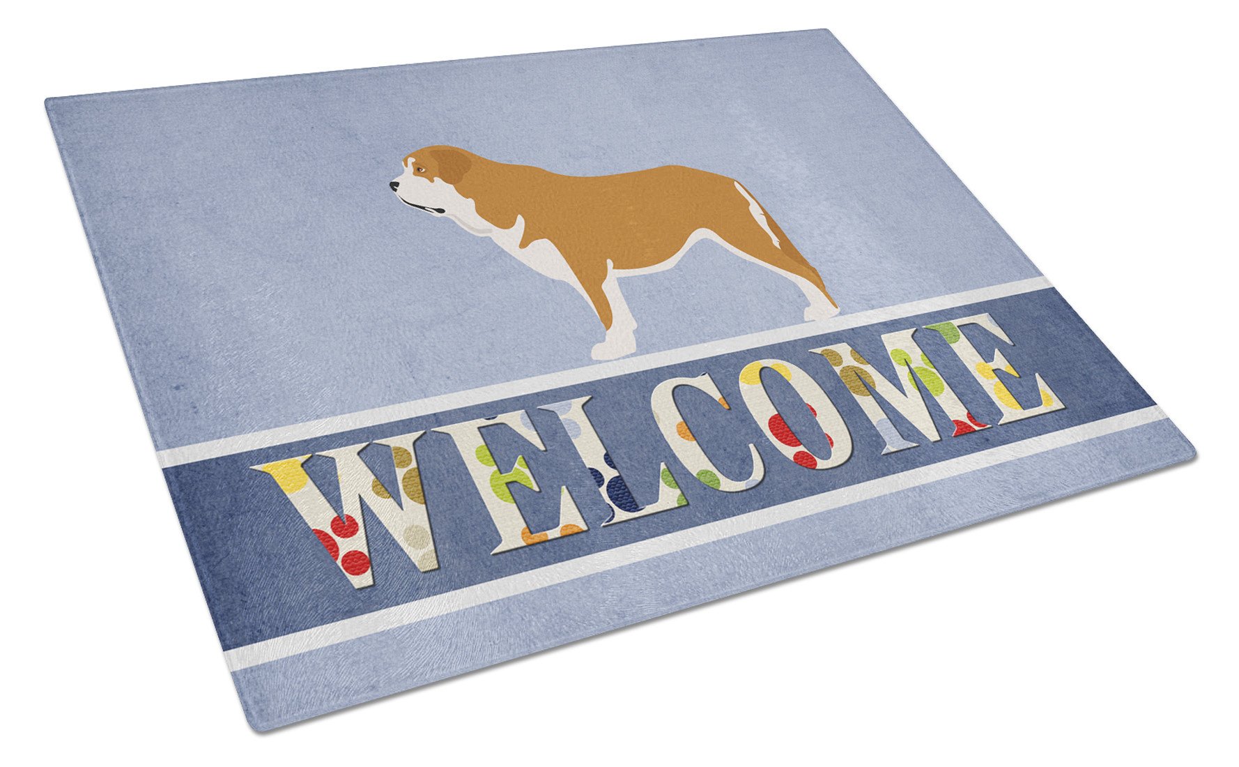 Mastin Epanol Spanish Mastiff Cutting Board Tempered Glass Kitchen Cutting Surface, Heat Resistant Chopping, Non-Slip Feet, Food Prep & Serving