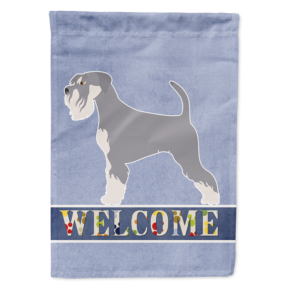 Schnauzer Welcome House Flag 28x40 Porch Sleeve Pole Decorative Outside Yard Banner Artwork Wall Hanging, Polyester