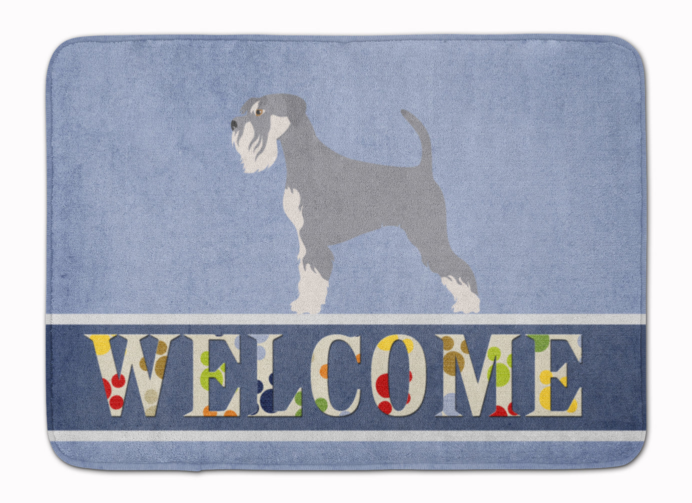 Schnauzer Welcome Memory Foam Kitchen Mat Machine Washable Anti-Fatigue Cushion Comfort Bath or Kitchen Rug