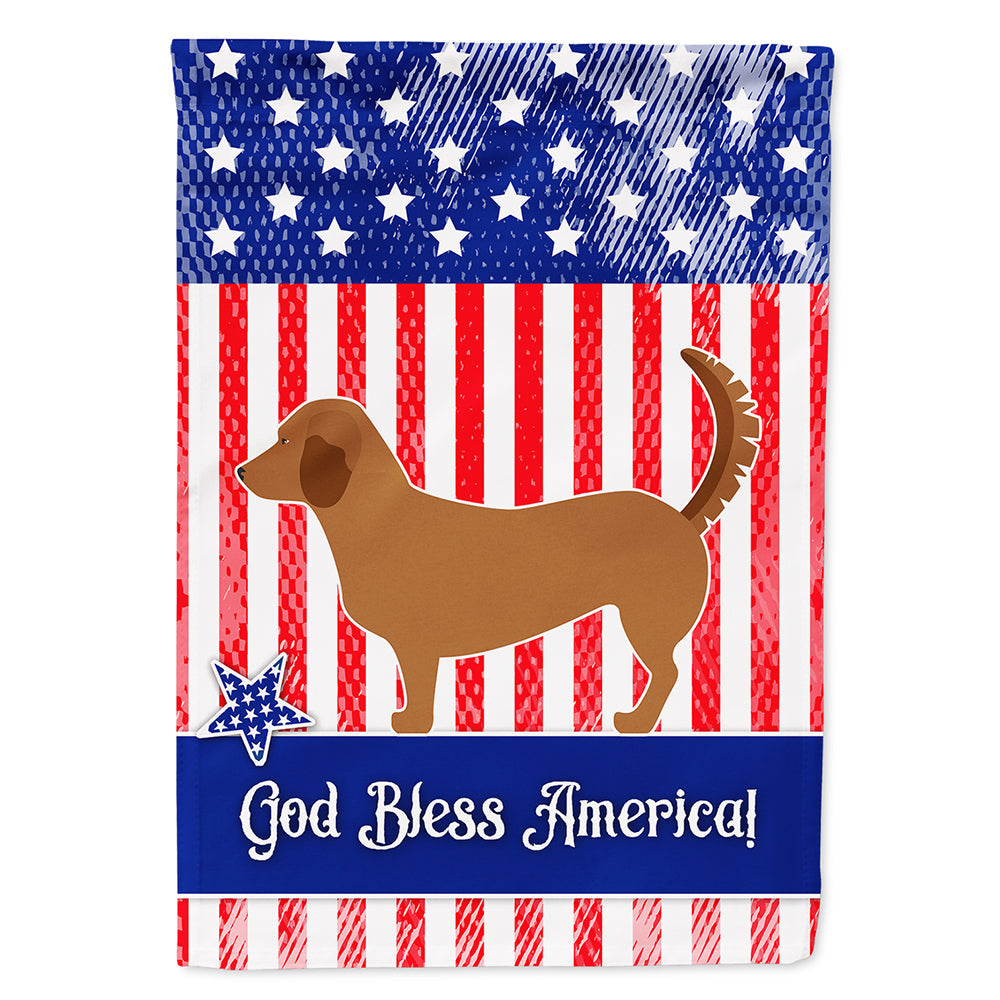 Alpine Dachsbrake American House Flag 28x40 Porch Sleeve Pole Decorative Outside Yard Banner Artwork Wall Hanging, Polyester