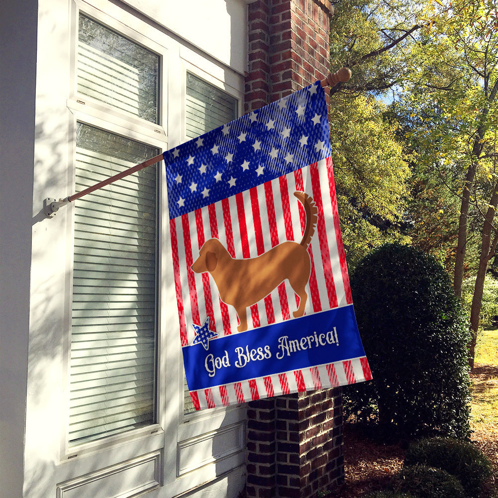 Alpine Dachsbrake American House Flag 28x40 Porch Sleeve Pole Decorative Outside Yard Banner Artwork Wall Hanging, Polyester
