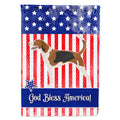 American Foxhound American House Flag 28x40 Porch Sleeve Pole Decorative Outside Yard Banner Artwork Wall Hanging, Polyester