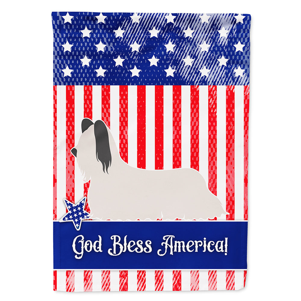 Skye Terrier American House Flag 28x40 Porch Sleeve Pole Decorative Outside Yard Banner Artwork Wall Hanging, Polyester