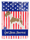 Wire Fox Terrier American House Flag 28x40 Porch Sleeve Pole Decorative Outside Yard Banner Artwork Wall Hanging, Polyester