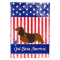 Longhaired Dachshund American House Flag 28x40 Porch Sleeve Pole Decorative Outside Yard Banner Artwork Wall Hanging, Polyester