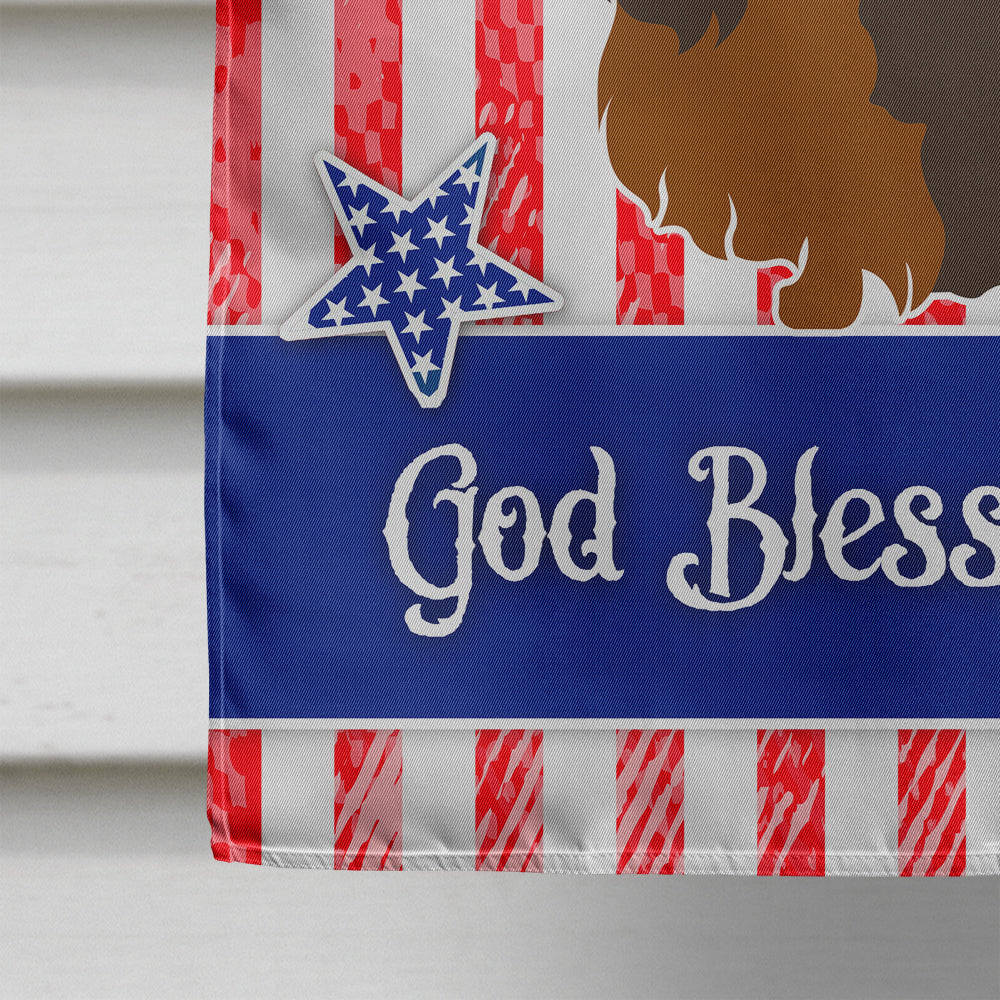 Longhaired Dachshund American House Flag 28x40 Porch Sleeve Pole Decorative Outside Yard Banner Artwork Wall Hanging, Polyester