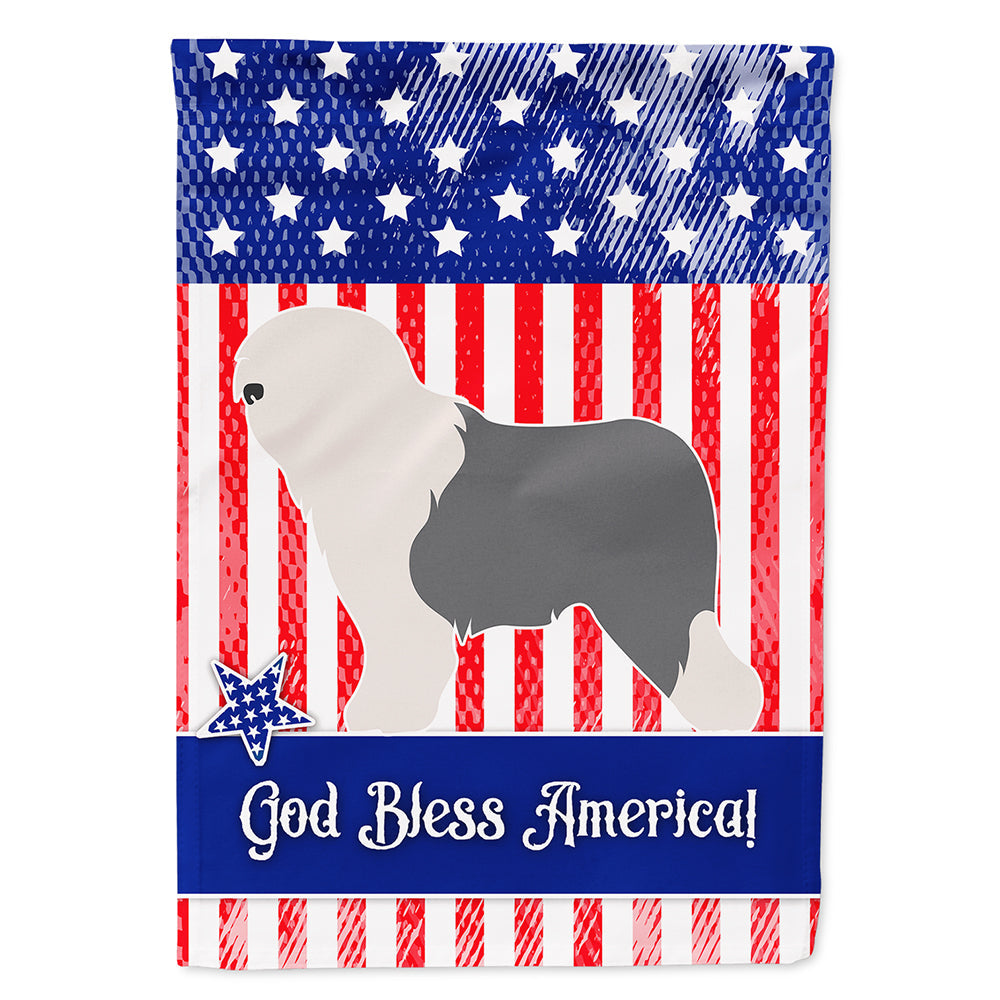 Old English Sheepdog Bobtail American House Flag 28x40 Porch Sleeve Pole Decorative Outside Yard Banner Artwork Wall Hanging, Polyester