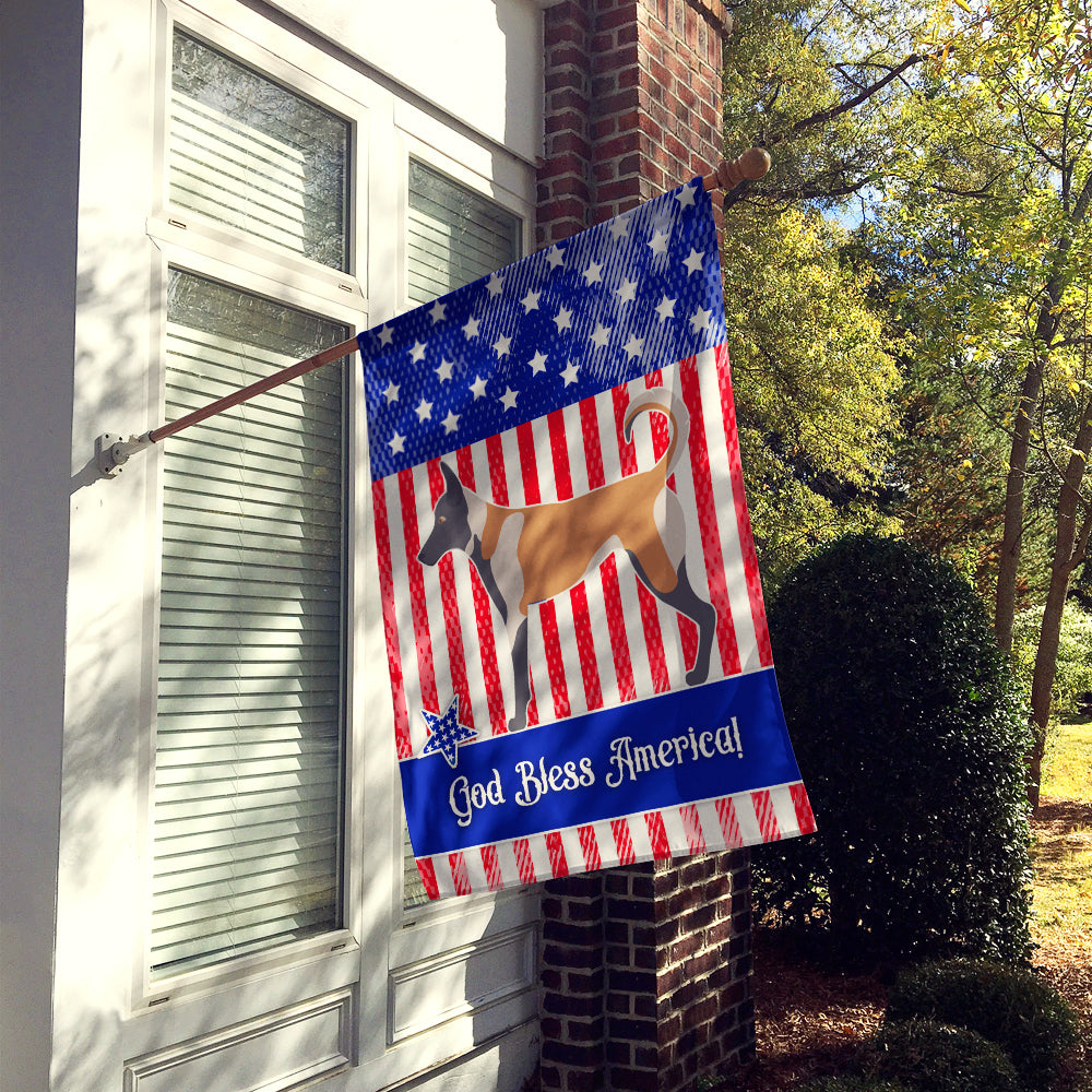 Belgian Malinois American House Flag 28x40 Porch Sleeve Pole Decorative Outside Yard Banner Artwork Wall Hanging, Polyester